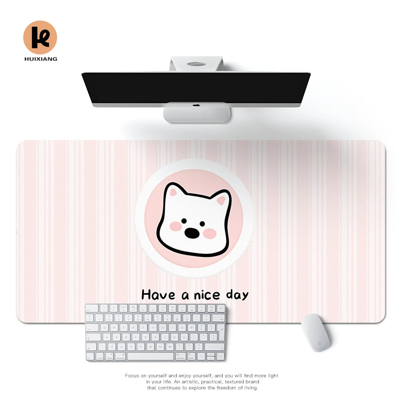 Huixiang Puppy Mouse Pad Oversized Girl Good-looking Office Computer Keyboard Desktop Station Table Mat Cute