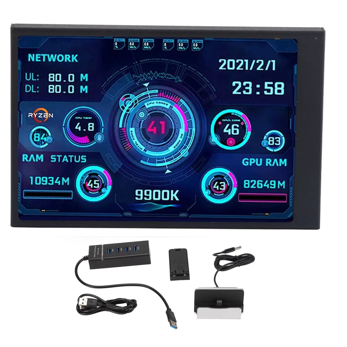 Computer Monitoring Built-in Notebook Sub-Screen