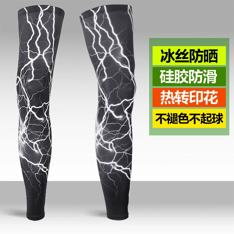 Ice Silk Sunscreen Outdoor Cycling Printed Knee Pad Leg Warmer