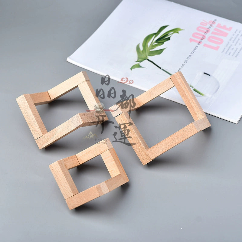 Geometric Solid Wood Beech Crystal Ball Base Stone Bracket Home Decoration Crafts Crafts Large, Medium and Small Base Support