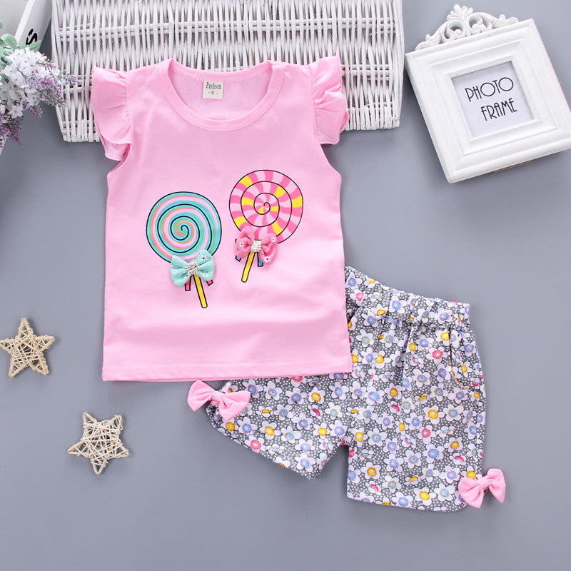 New Summer Fashion Baby Girls Clothes Children Cute Cotton Vest Shorts 2Pcs/Sets Toddler Casual Costume Infant Kids Tracksuits