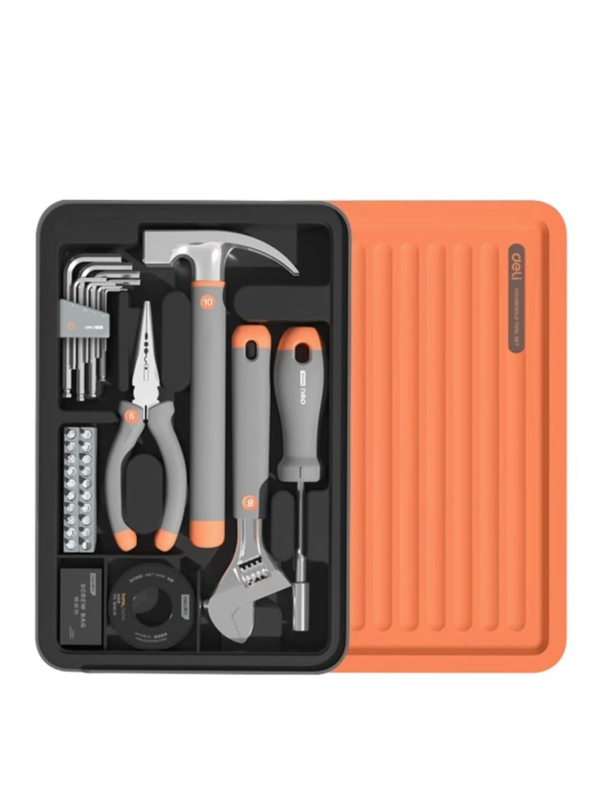 Deli Home Daily For Home Wire Cutter Hammer Lithium Electric Drill Emergency Repair Multifunctional Suit Tool H1001