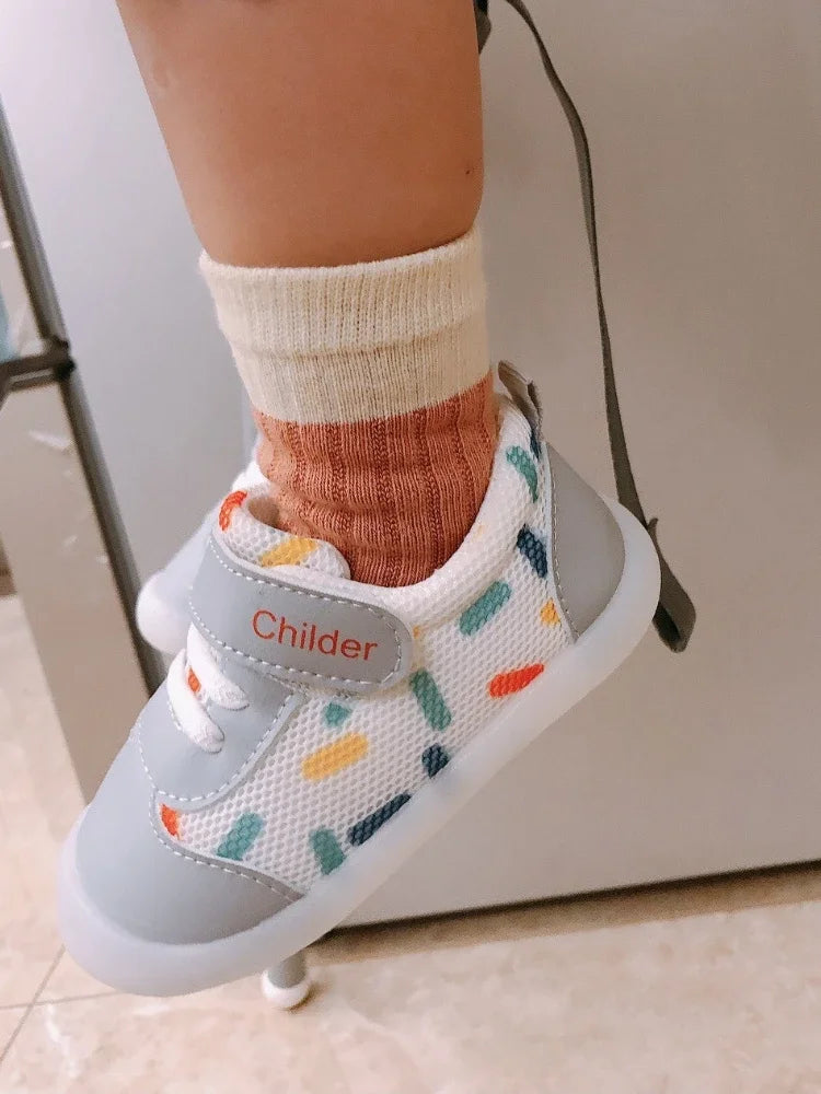 Boys/Girls Baby Walking Shoes 2025 Spring/Autumn New 0-2 Year Old Shoes Soft Sole Mesh Breathable Baby Shoe Nude Shoe Bebê أحذية
