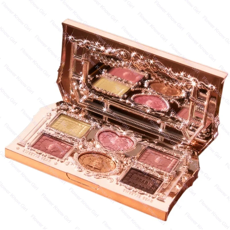 Flower Knows The Sweetie Bear Collection Eyeshadow Palette 6 Colors Glitter Matte Natural Bronzer Multi Use Kawaii Makeup