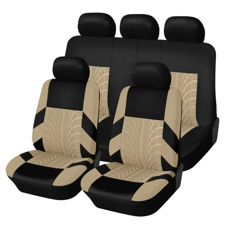 Car Seat Covers Full Set Front Split Rear Bench For Car Universal Cloth SUV Sedan Van Automotive Interior Covers Car Seat Cover
