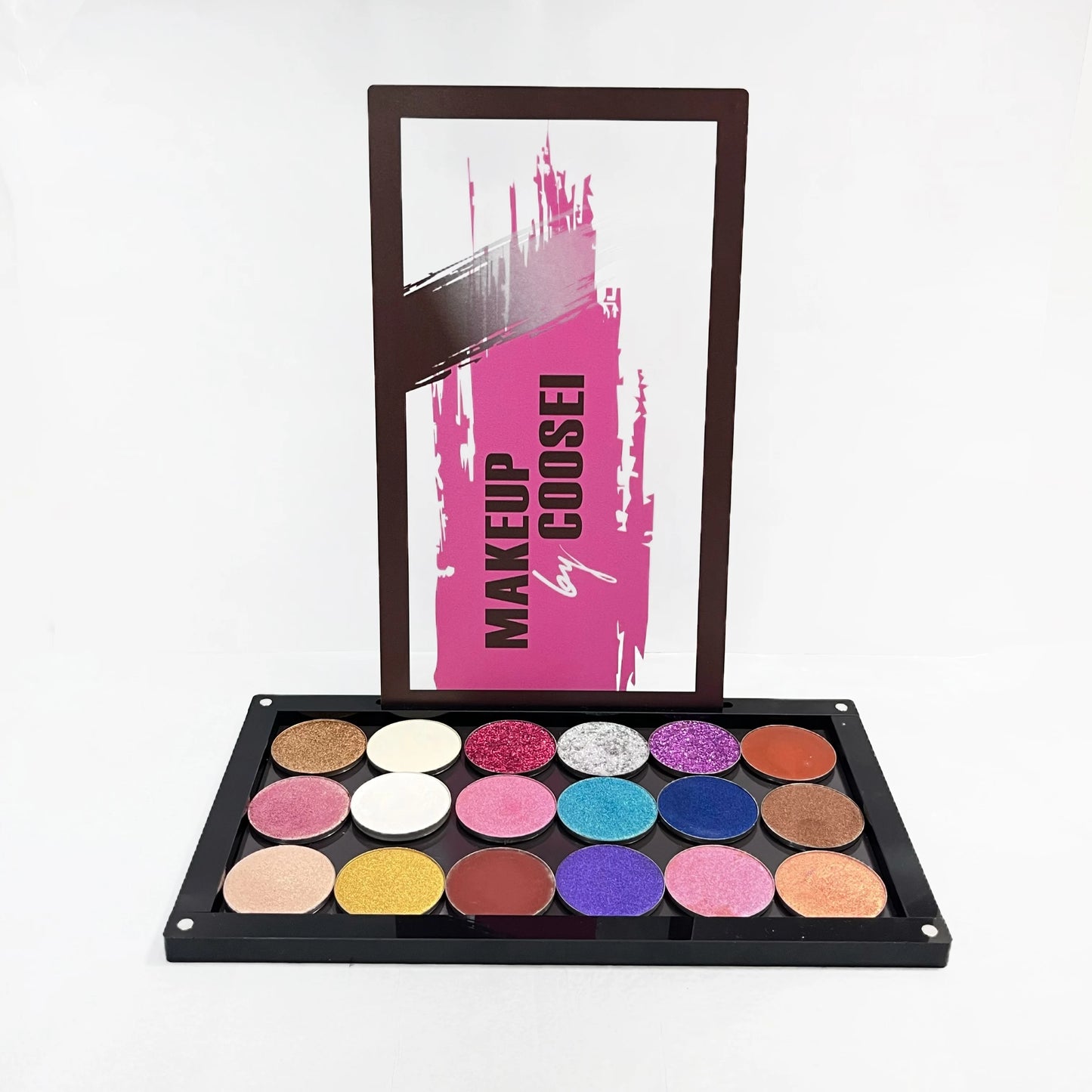 Clear lid  Acrylic 2 layers Stackable EMPTY Magnetic Eyeshadow Palette DIY Your Large Makeup Plalette