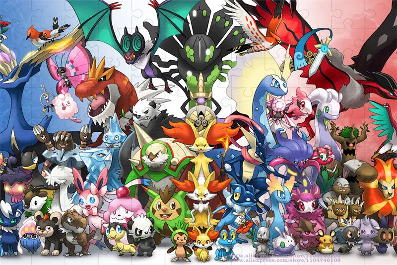 Pokemon Characters Puzzle Jigsaw Cartoon Diy Puzzle Toys 108/200/300/500/1000/1500Pcs Intelligence Educational Puzzles Boy Gifts