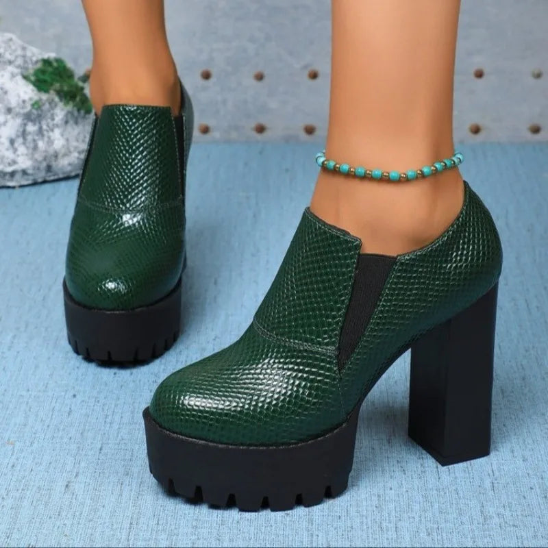 Ladies Shoes 2025 New Brand Slip-on Women's High Heels Hot Sale Round Toe Party Pumps Plus Size Super High Shoes for Women