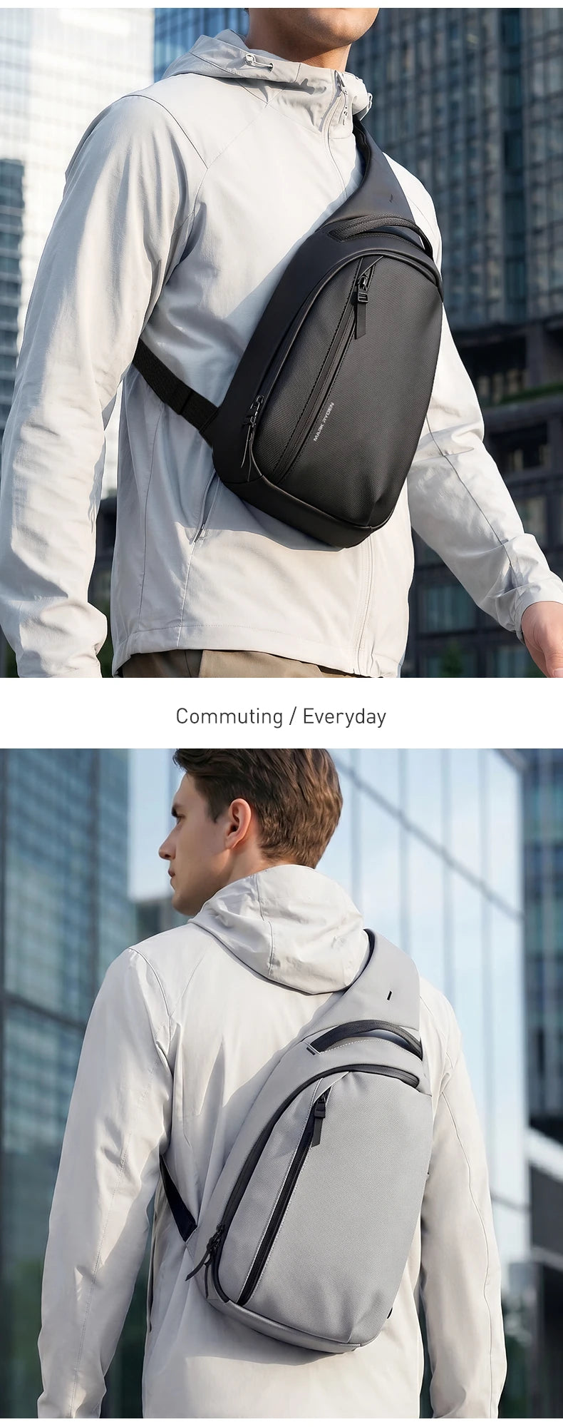 MARK RYDEN Sling Chest Bag Fits 11 Inch Tablet Water Resistant Oxford Crossbody Bag