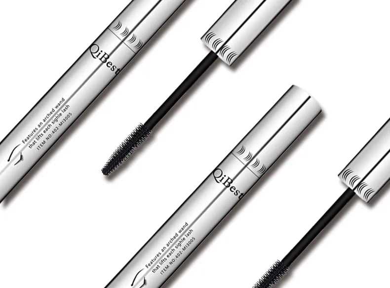 Qibest Silver Tube Mascara Waterproof Long & Curling Black Eyelashes Easy Removal No Dizziness Everlastingly Lasting