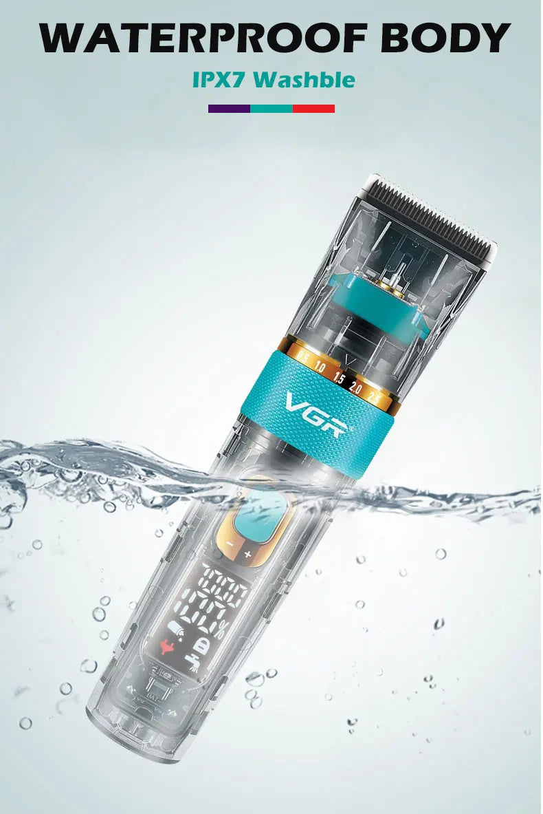 VGR Professional Hair Clipper Barber Waterproof Hair Cutting Machine Beard Hair Trimmer Three-speed Adjust Haircut For Men V-695