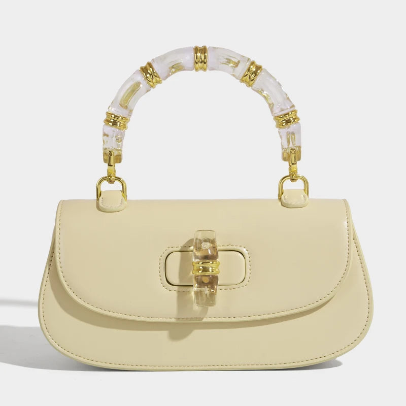 Classic Box Saddle Bags For Women Luxury Designer Handbags And Purses 2025 New In PU Acrylic Top Handle Small Underarm Shoulder