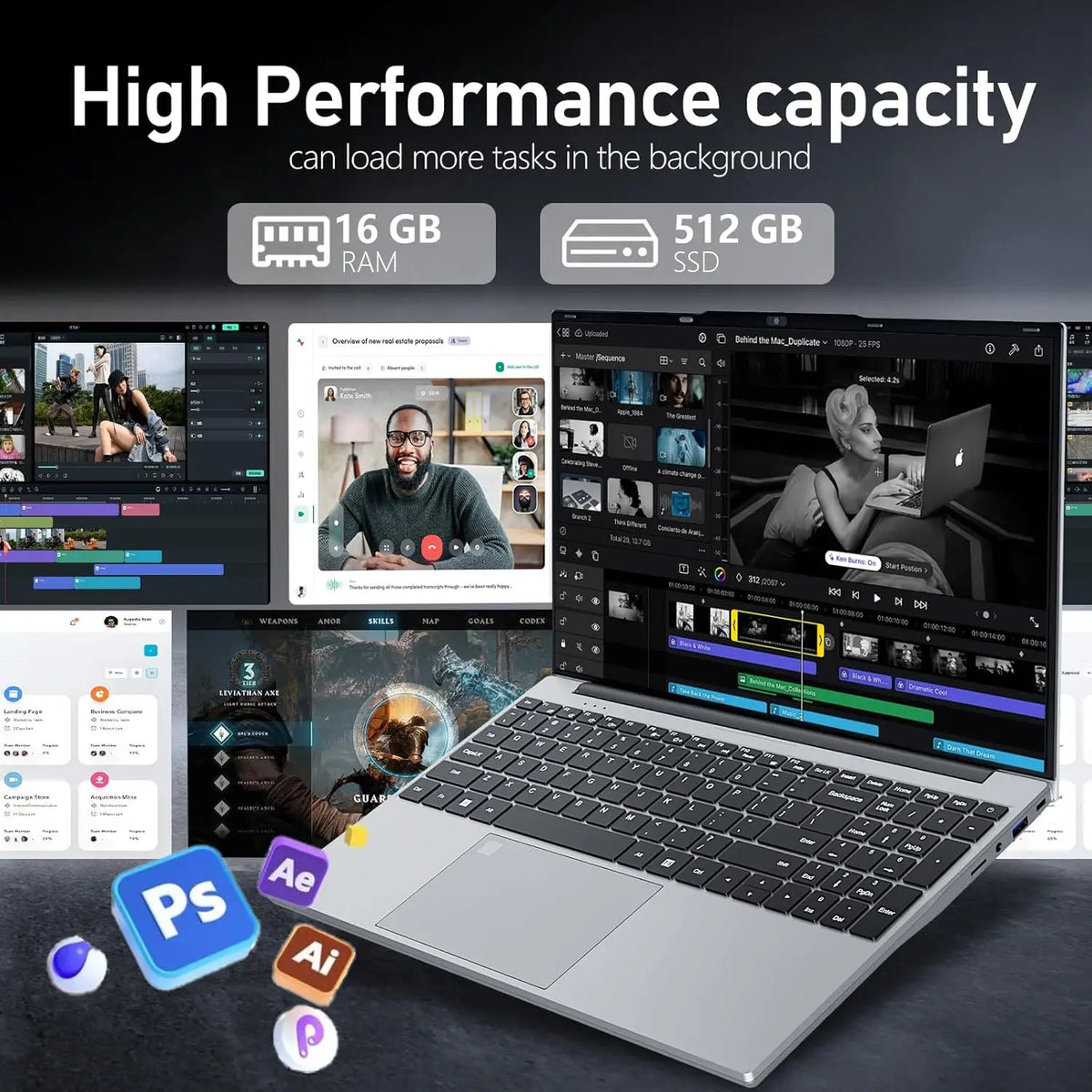 2026 Laptop Computer Intel Core i7 1165G7 Windows 11 Pro Notebook PC 16GB RAM 512GB 1TB 2TB SSD 1080P Office Study Computer PC