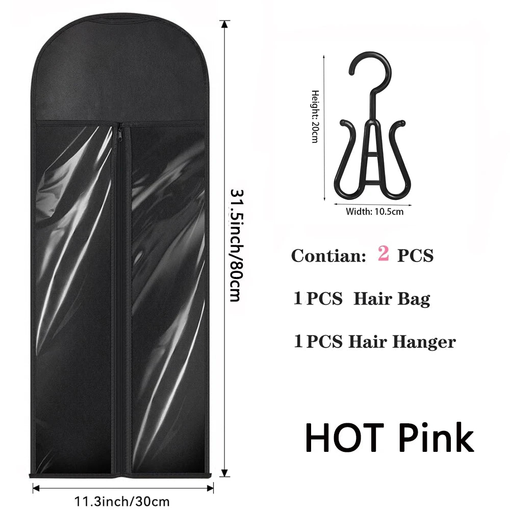 Wig Storage Bag Extra Long Hair Extension Storage Bag With Hanger For Wigs Hair Extensions Hairpiece Wig Bag With Wig Hanger