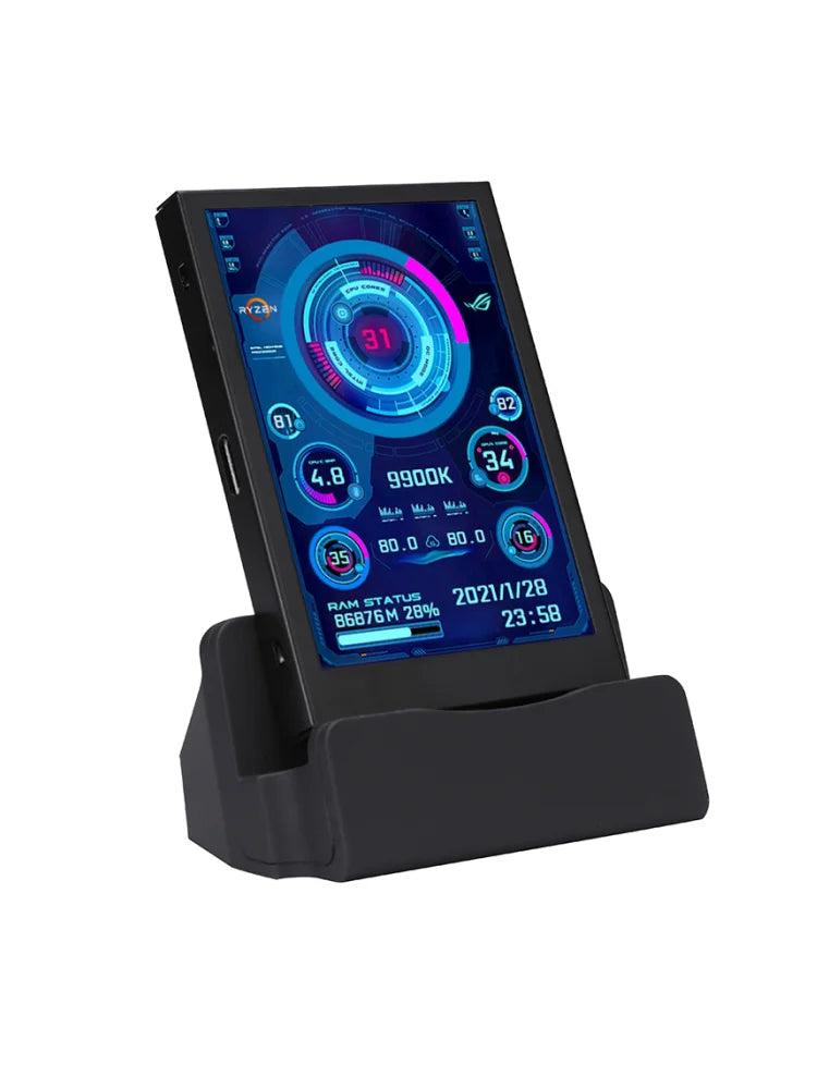 New 3.5 Inch IPS Type-C Secondary Screen Computer CPU GPU RAM HDD Monitor USB Type-C Display For Freely AIDA64 + Type-C Dock