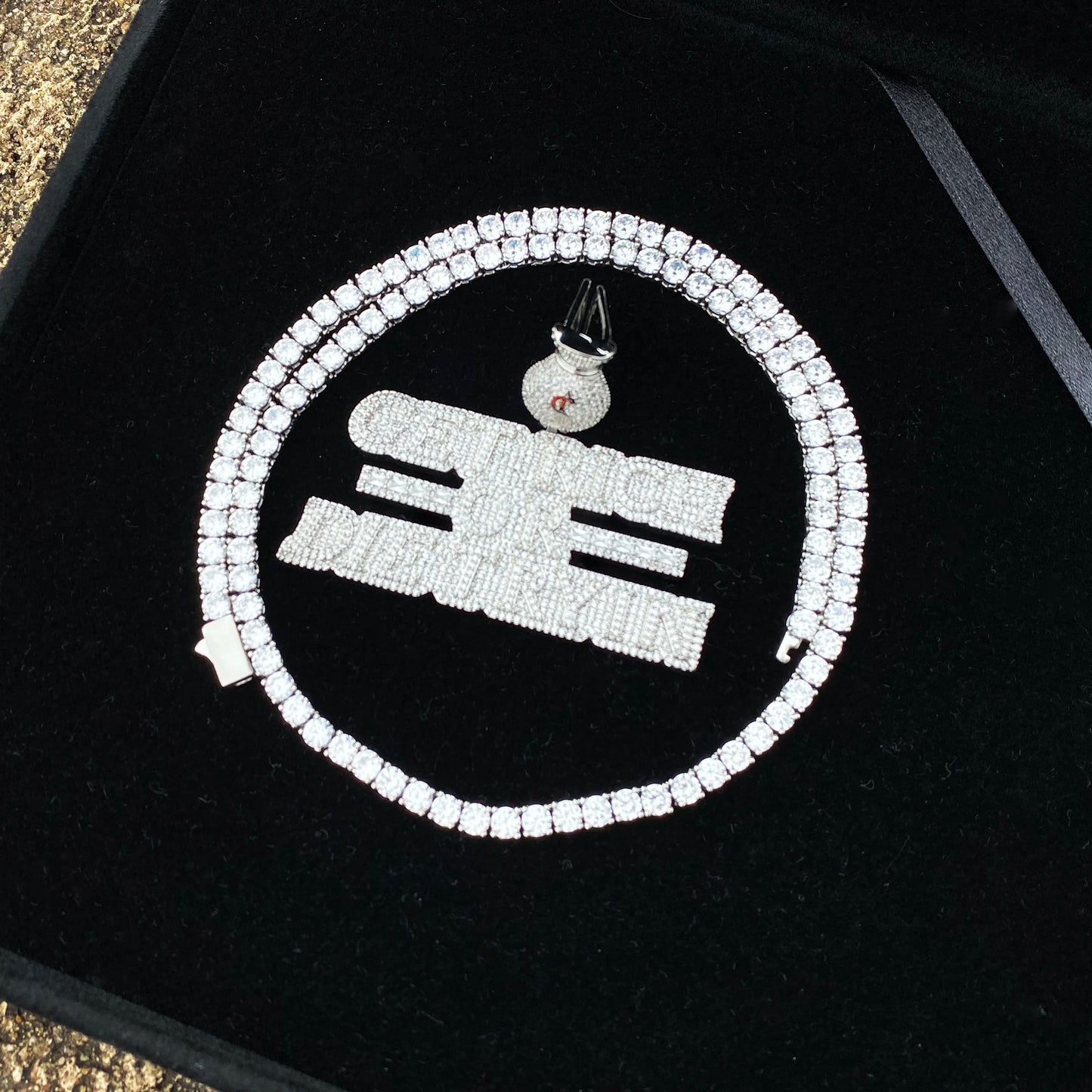 Aokaishen Iced Out Necklace Pendant for Men Real Copper Get Rich Hip Hop Jewelry