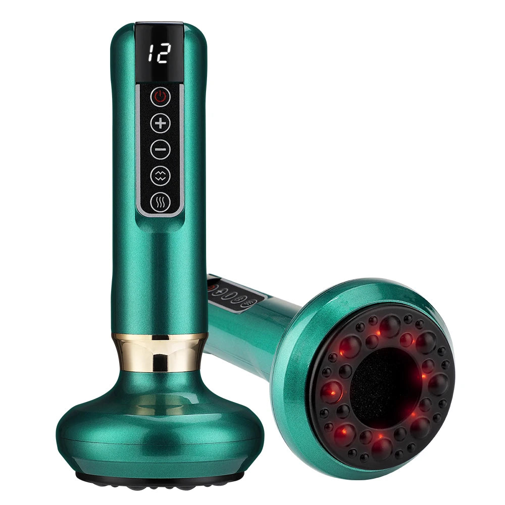 6/12 Speed Electric Cupping Massager Vacuum Suction Cup GuaSha Anti Cellulite Beauty Health Scraping Infrared Heat Body Slimming