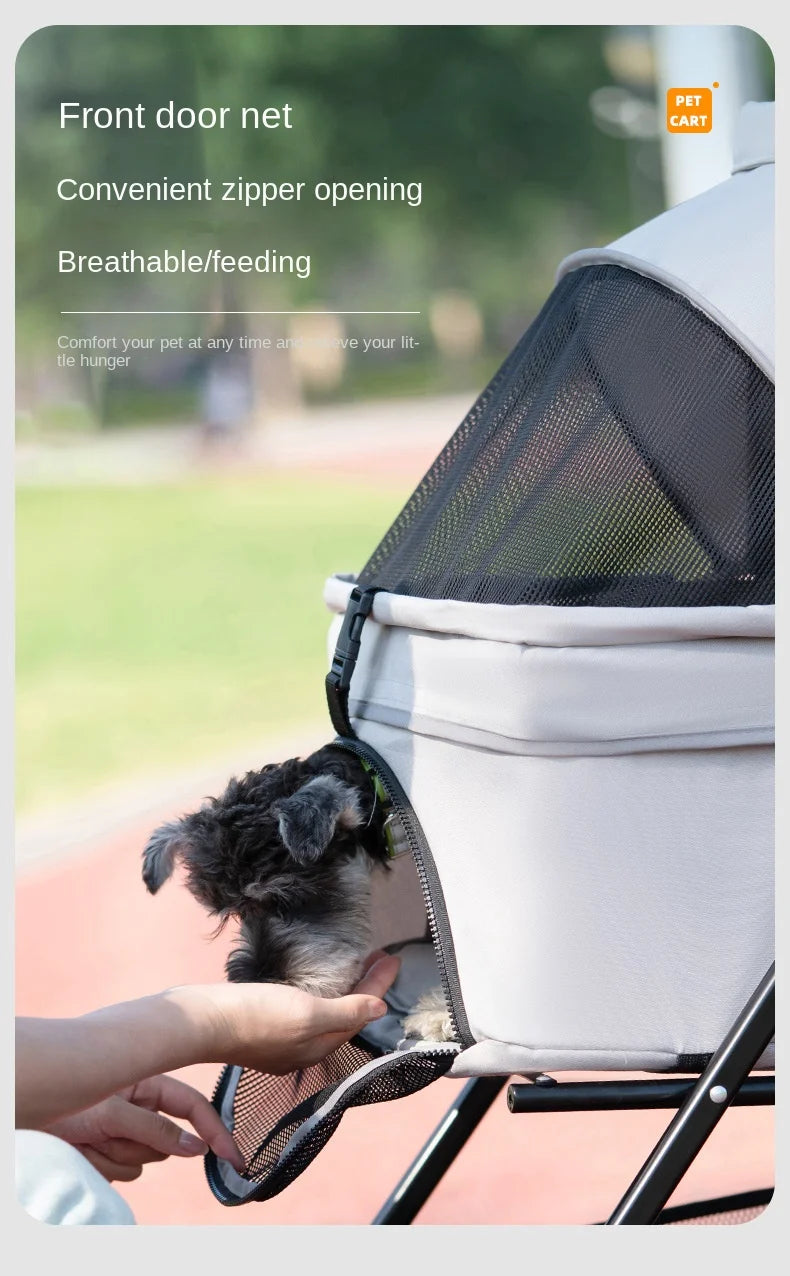 Pet Cart, Dog, Cat, Teddy Baby Stroller, Small Pet Cart, Lightweight and Foldable for Outdoor Travel