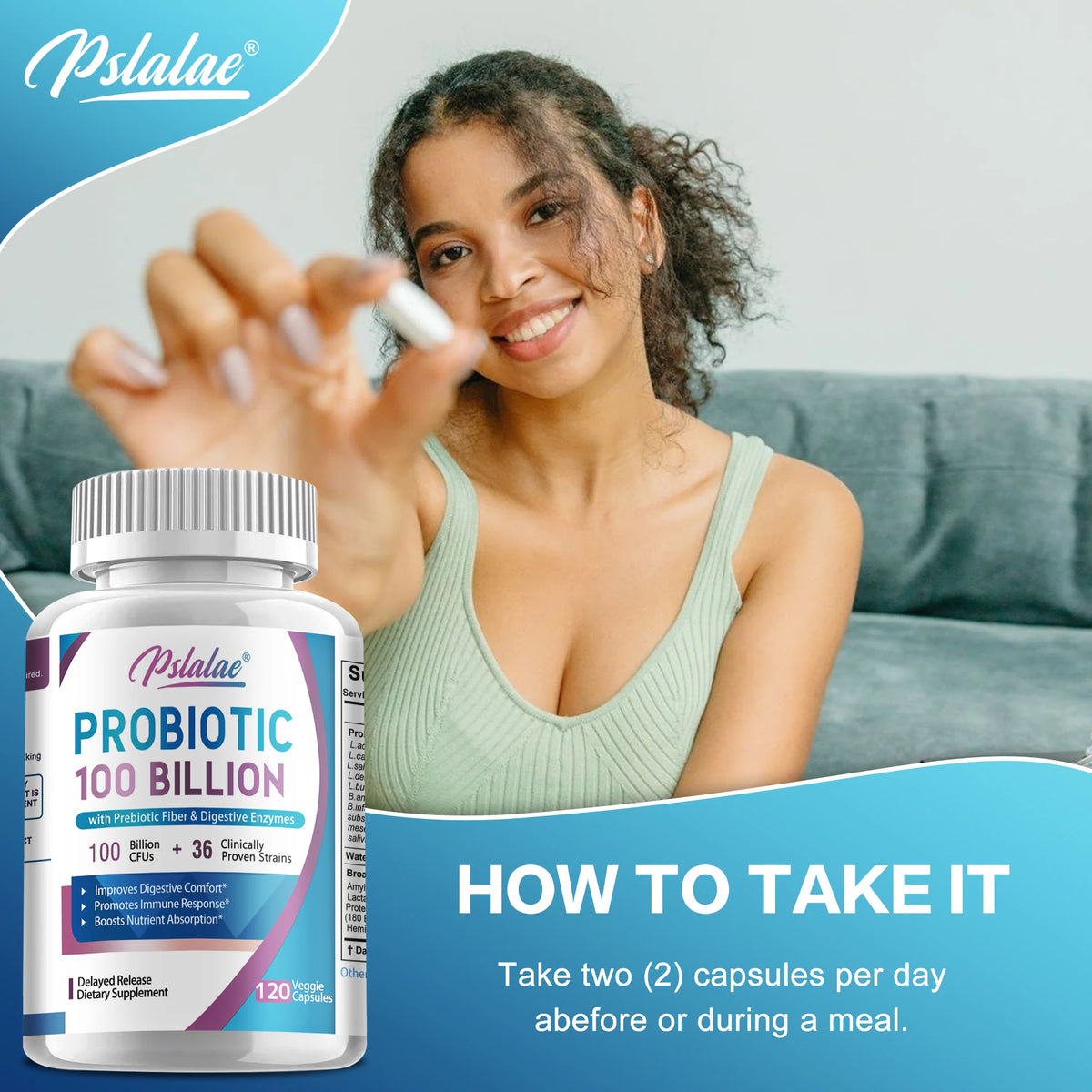Probiotics 100 Billion - Help with Intestinal Health, Nutrient Digestion, Weight Management, Bloating Relief, Calorie Control