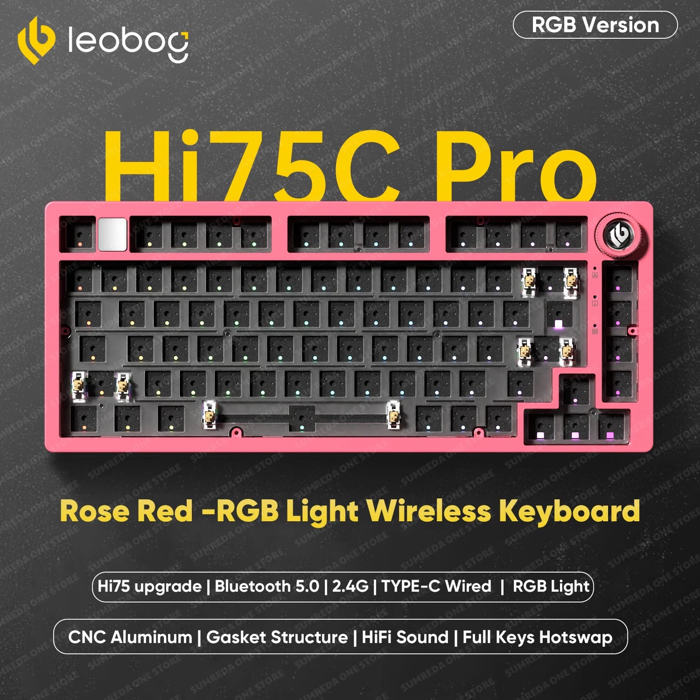 Leobog Hi75C Hi75 Hi75C Pro Aluminum Wireless Custom Mechanical Keyboard Kit Gaming Bluetooth 2.4G Wired Hotswap Gamer Keyboard