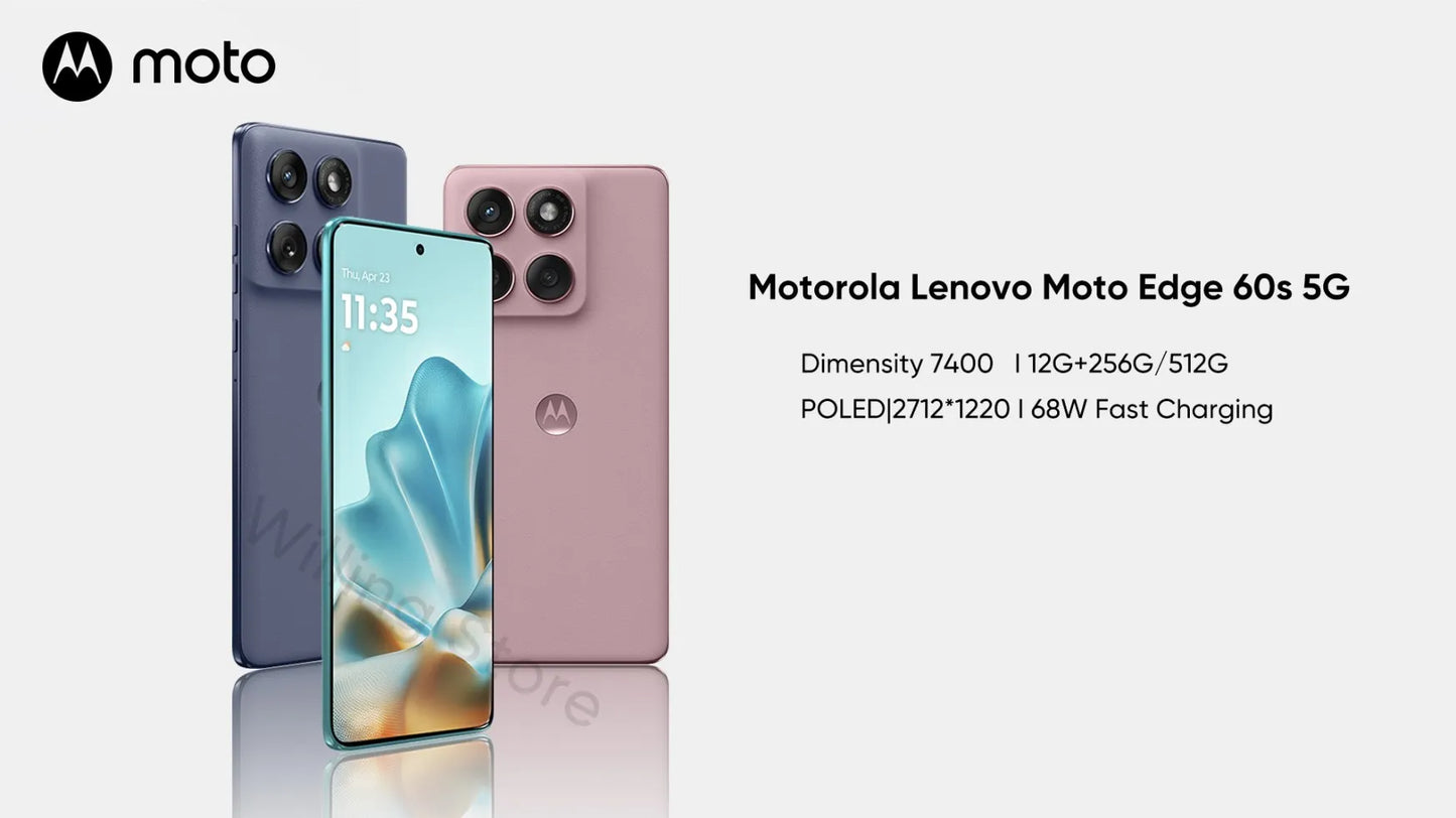 Motorola moto edge 60s 5G phone 50MP Imaging System MTK Dimensity7400 Mobile Phone 5500mAh Floating Quad Curved Body