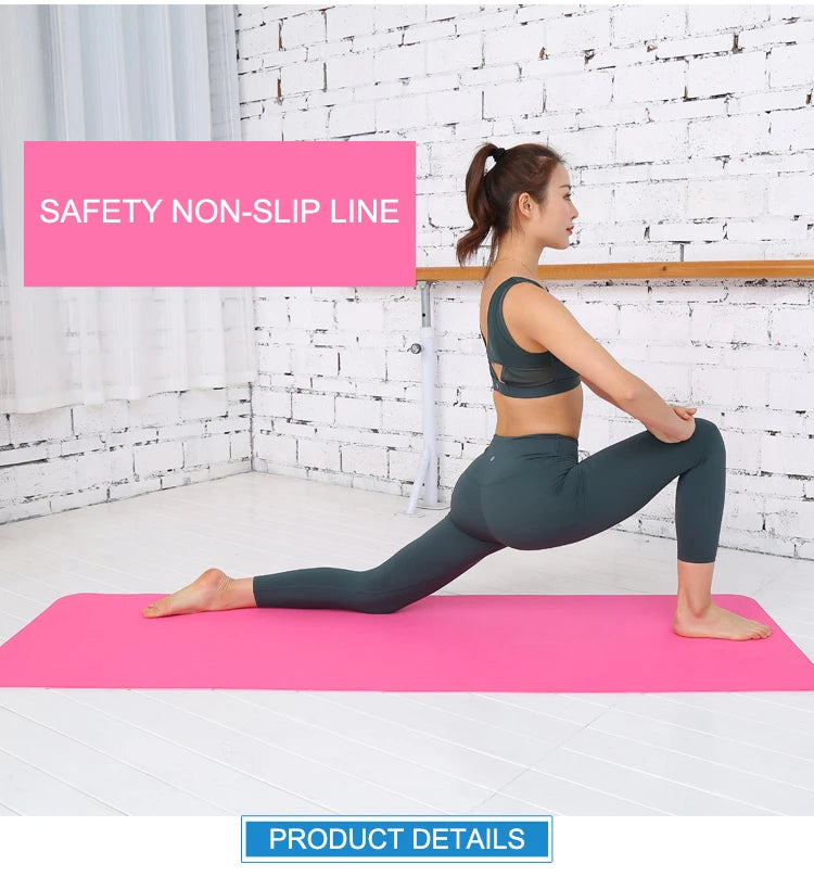 TPE Yoga Mat 173*57cm Eco-friendly Non-Slip Exercise & Fitness Mat for Men&Women with Carrying Strap, Home Workout Mat for Yoga