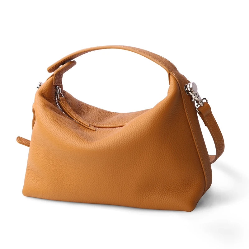 2024 New Women's Bag Female Luxury Soft Genuine Leather Handbag Lady Fashion Daily Casual Shoulder Bag Girls Crossbody Messenger