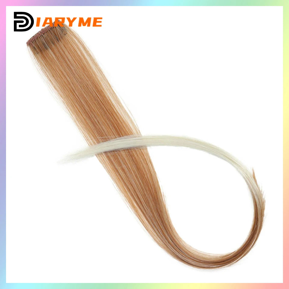 Colorful Hair Extensions Curly One Clip in Synthetic Long Hairpiece For Girls Women Kid Multi-colors Party Highlights Wig Piece