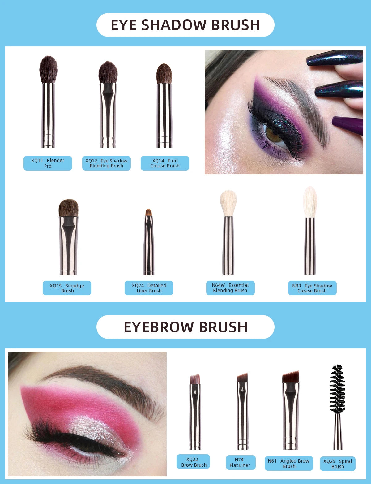 OVW Makeup Brushes Natural Hair Foundation Powder Eyeshadow Contour Professional Makeup brush Set Kit maquiagens