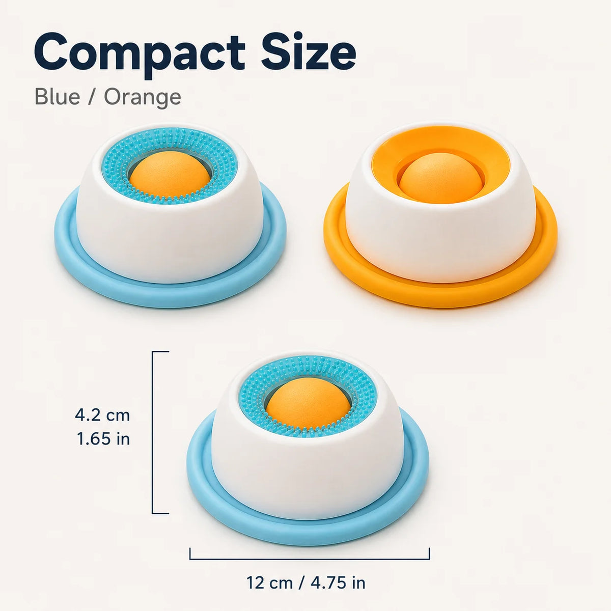 Pet Lick Plate Slow Feeder Bowl for Cats Small Dogs Rotating Ball Treat Toy Anti Slip Licking Mat for Wet Food