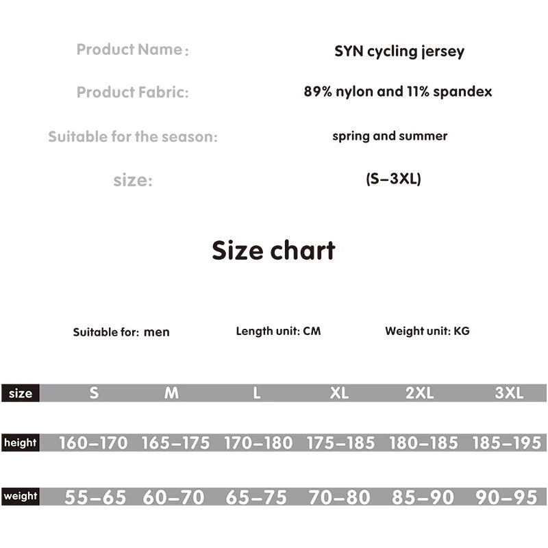 SYN men's cycling clothes cycling jerseys short sleeved cycling tops summer cycling sportswear quick drying clothes