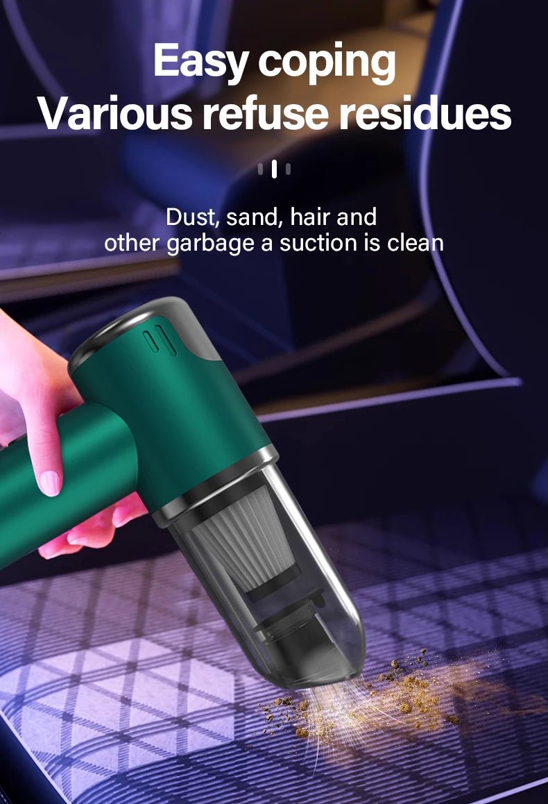 Car and home dual-purpose cordless vacuum cleaner, 3-in-1 rechargeable powerful handheld vacuum cleaner, 2000*2 battery