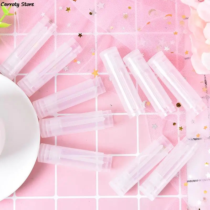 100pcs Clear Black White Balm Tube Container With Cap Cosmetic Sample Container 5ml Diy Empty Lipstick Bottle Lip Gloss Tube Lip