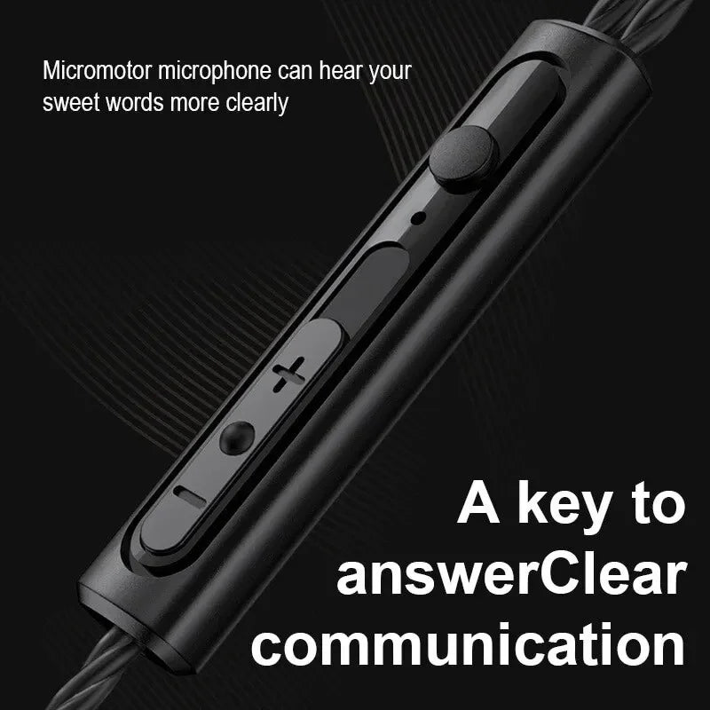 Dynamic HiFi Wired Earphone In Ear Monitor Sport Headphones Bass Stereo Gaming Noise Cancelling Headset Music Earbuds With Mic