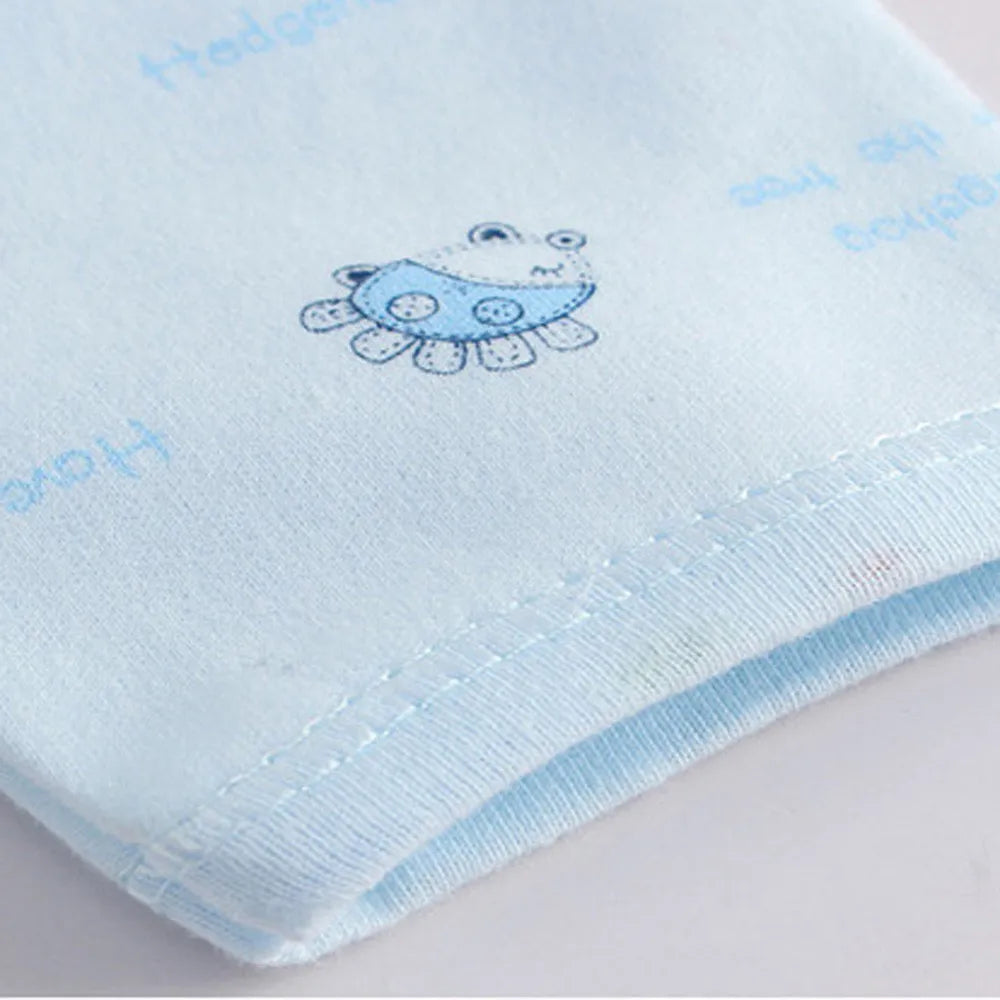 5PCS Newborn Baby Boy Girl Cartoon Long Sleeve Tops+Hat+Pants +Bib Outfit Set