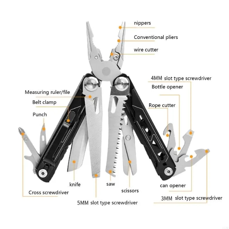 Solid Steel Folding Tool Suit Emergencies Cutting Clamping Pliers Tool