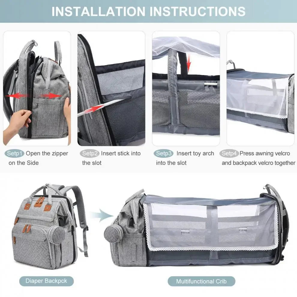 New Baby Diaper Bag Nappy Stroller Bags For Baby Maternity Bag Backpacks Crib Newborn Mommy Bag Changing Table Baby Bags For Mom