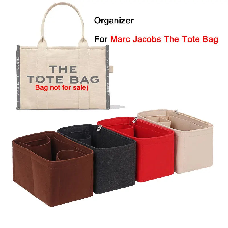 Purse Organizer Insert Handbags Liner Inner Pouch With Zipper Perfect for For Marc Jacobs The Tote Bag