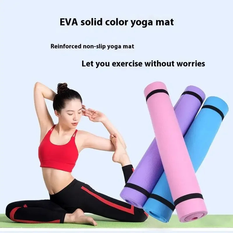 1PC Thick Yoga Mat Anti-skid Sports Fitness Mat 3MM EVA Comfort Foam Yoga Mat For Exercise Yoga And Pilates Gymnastics Mat