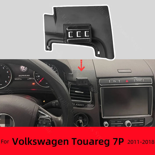 For Volkswagen VW Touareg 7P 2011-2018 2016 2017 Car Phone Holder Special Fixed Bracket Base Wireless Charging Cars Accessories