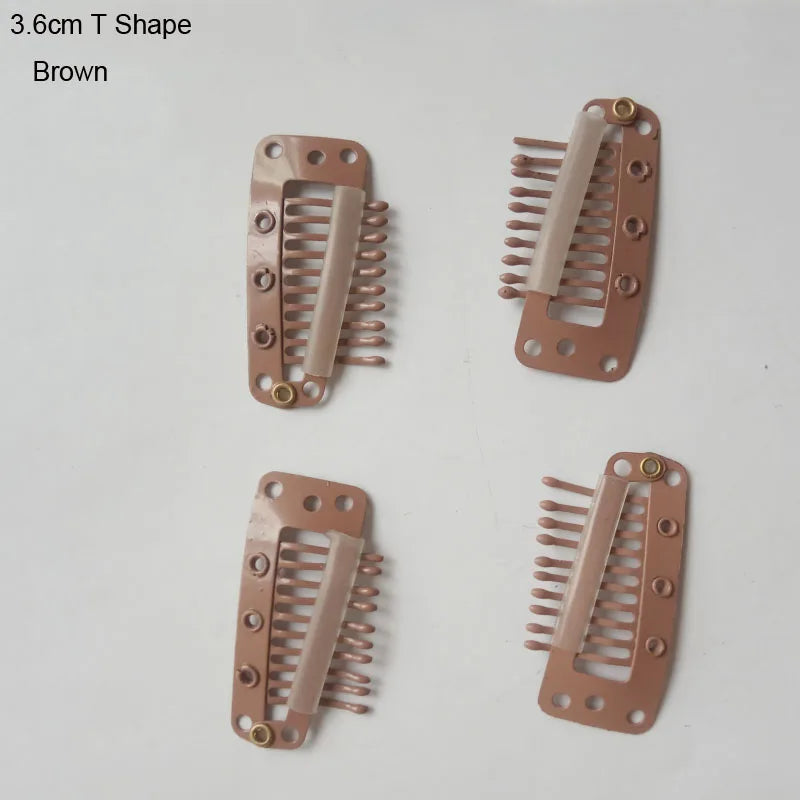 30pcs 2.3cm-3.6cm Hair Extension Clips Wig Clips For Human Hair Bangs Snap Hair Clips For Extensions Metal Comb For Closure
