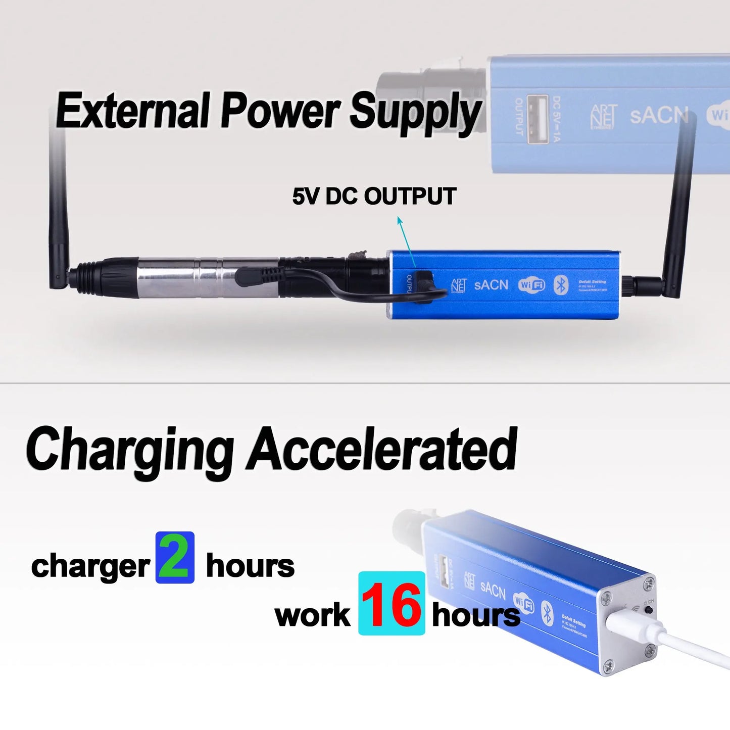 Pknight Upgraded 2.4G Wireless DMX Controller Easynode BLUE with Dual WiFi & Bluetooth Artnet & sACN Transceiver Interface