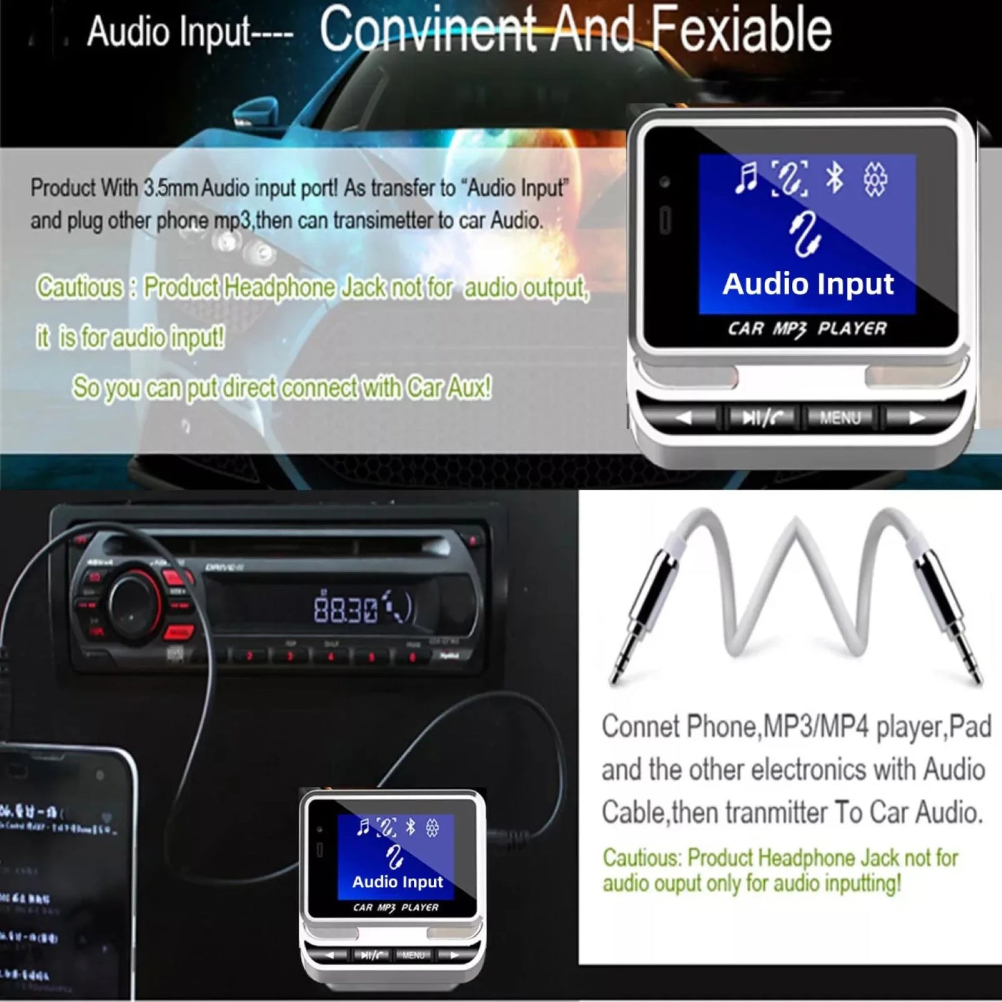 1.4 inch LCD Display Bluetooth FM Transmitter For Car MP3 Player Handsfree Radio Music Adapter USB Car Charger Remote Control