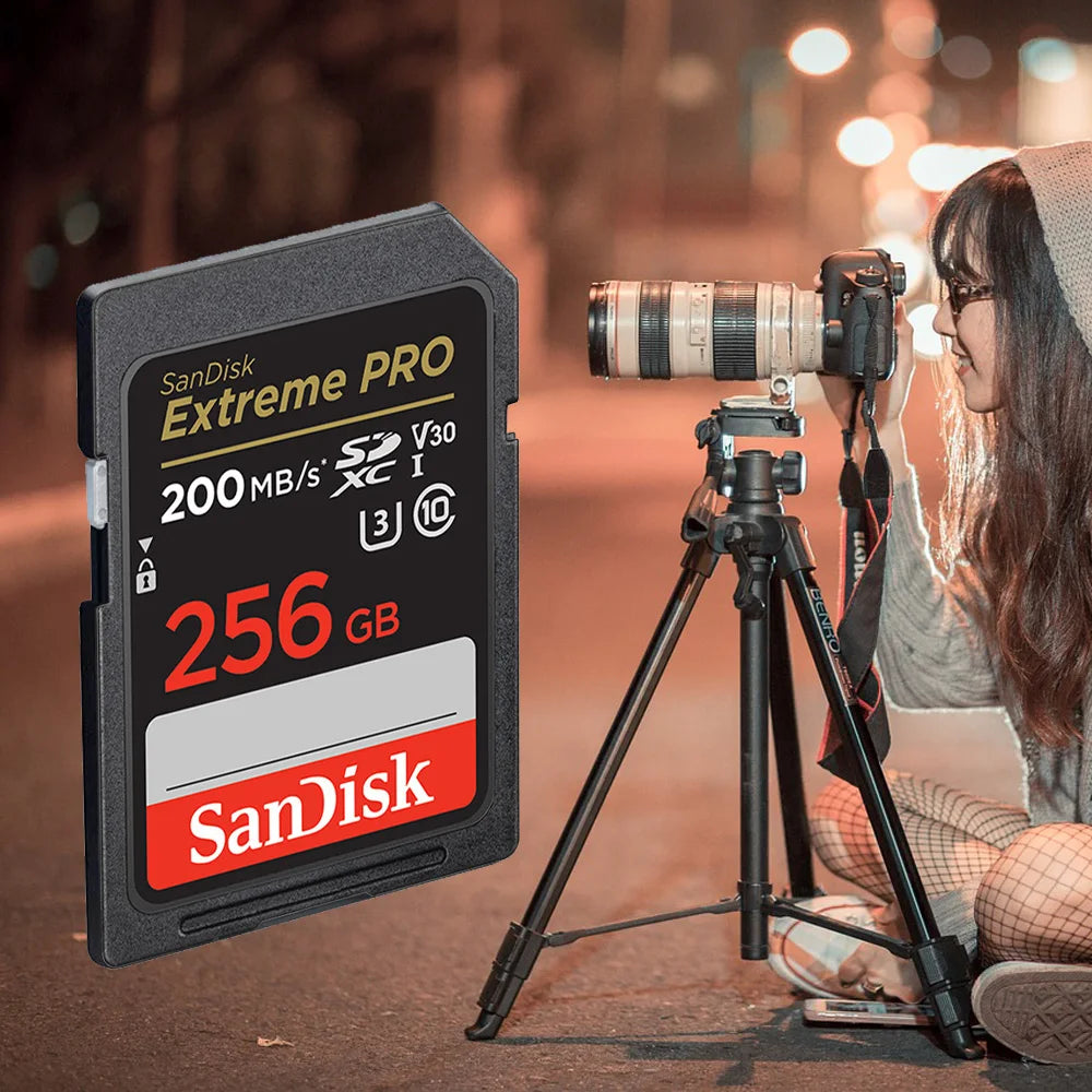 SanDisk Ultra/Extreme/Extreme PRO SD Card 256GB 128GB 64GB SDXC 32GB SDHC Memory Card C10 U1 U3 Carte SD Card  for Camera 4K UHD