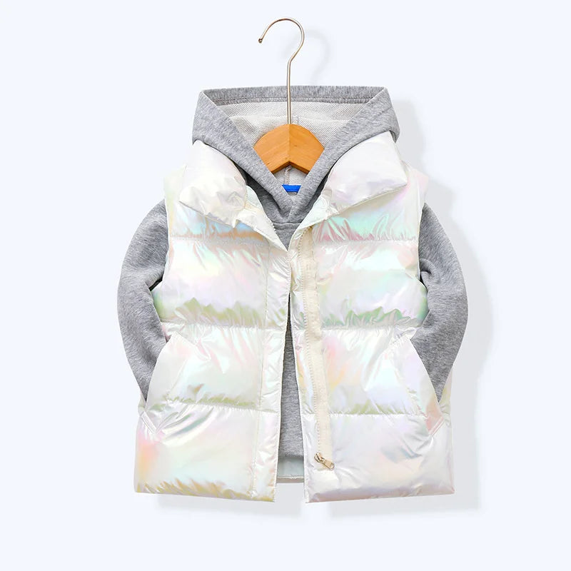 Kids Down Cotton Vest 2024 New Autumn Winter Girls Boys Fashion Warm Waistcoats No-wash Outerwear 3-10 Years Children Clothes