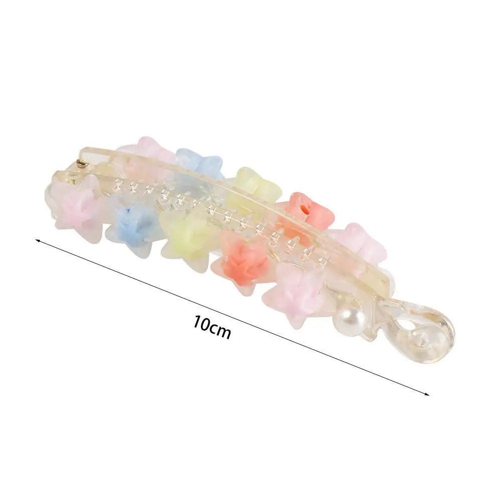 Hair Accessories Acrylic Hair Clips Colorful Love Heart Claw Clips Frosted Star Ponytail Holders Girl