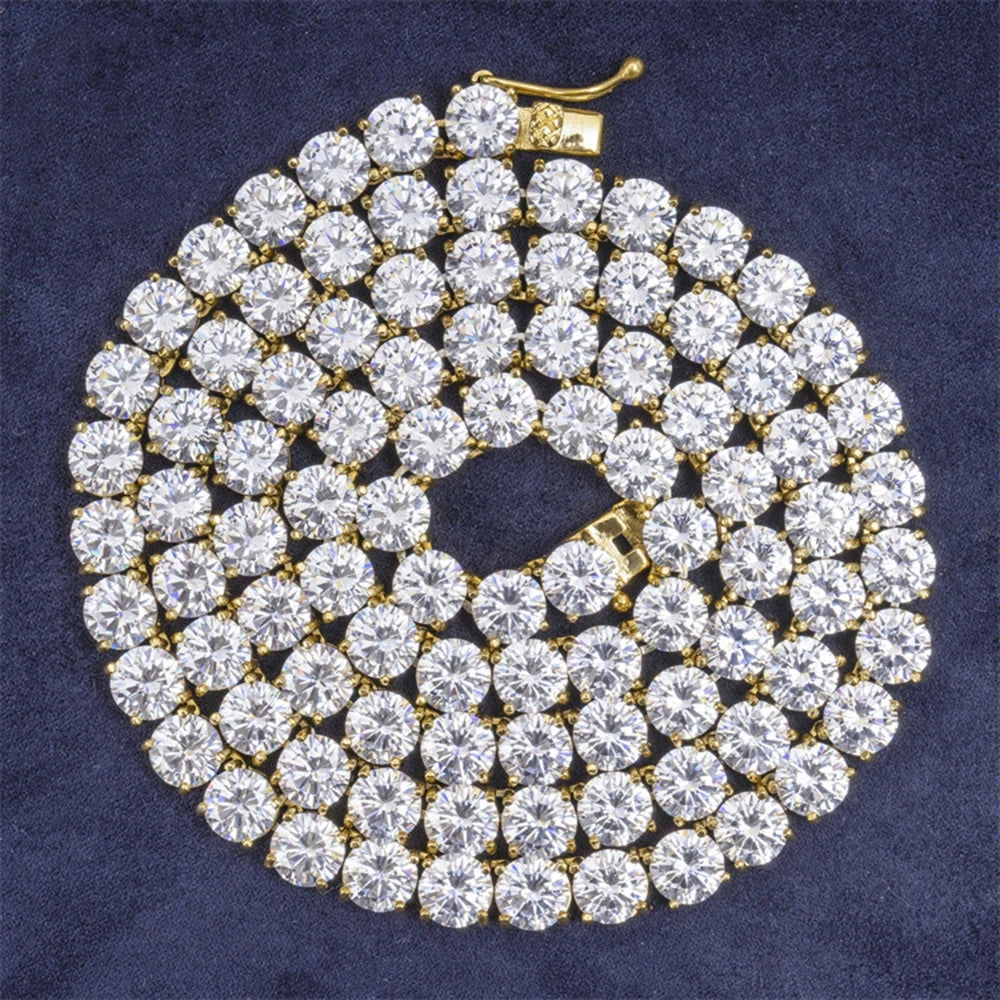 8mm 316L Iced Stainless Steel Tennis Chain Necklaces For Men Women Bling Zircon 316L Iced Out Tennis Chain Hip Hop Jewelry