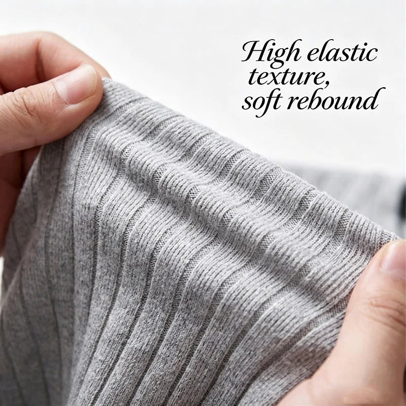 Men's Minimalist Crew Neck Ribbed T Shirt Comfortable Elastic Fabric Short Sleeve For Office And Casual Wear