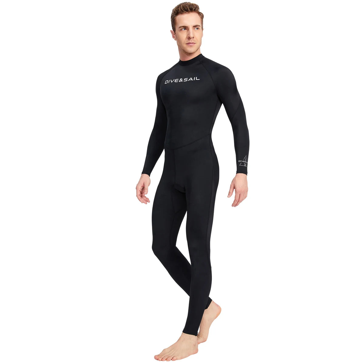 Summer Men's Long-sleeved One-piece Swimsuit Lightweight Breathable Beach Surfing Swimming Sunscreen Quick-drying Clothesdropshi