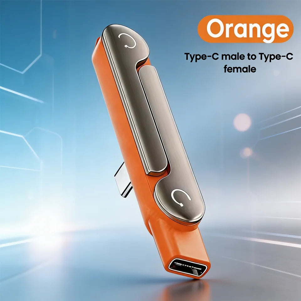 240W PD Fast Charging USB C Adapter,TypeC Male to Female Converter with Foldable Phone Stand,OTG Data Sync for All Type-C Phones
